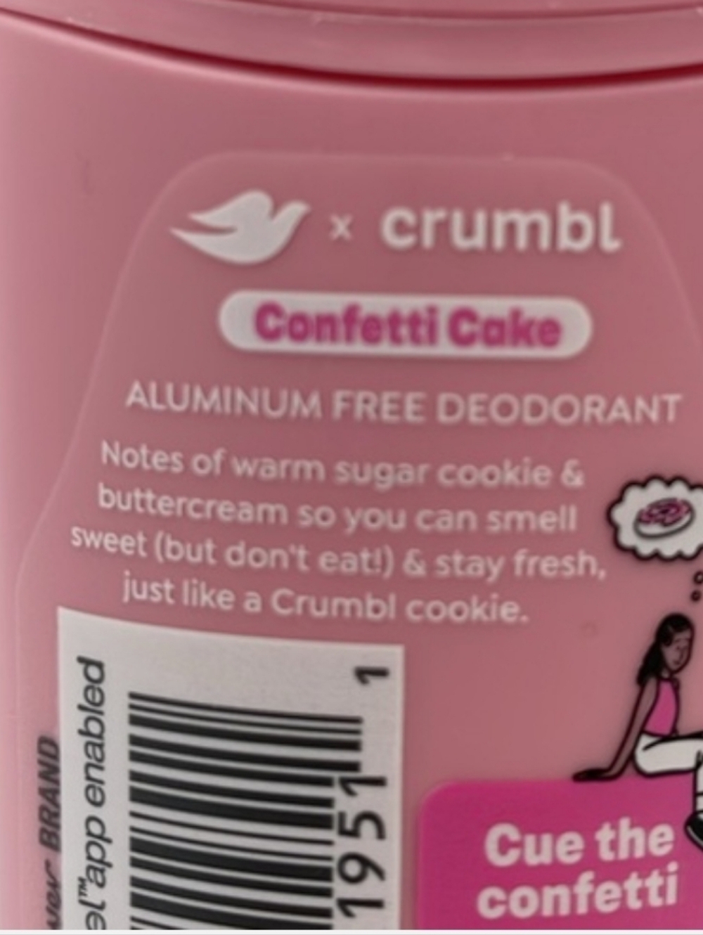 Dove x Crumbl Deodorant Limited Edition - 1 Confetti Cake 2.6 oz - Picture 4 of 5